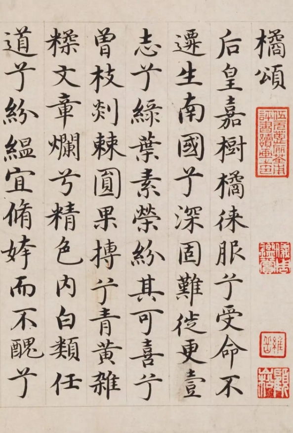 不愧沈度之子！明代沈藻楷书屈原《九章·橘颂》(图1)