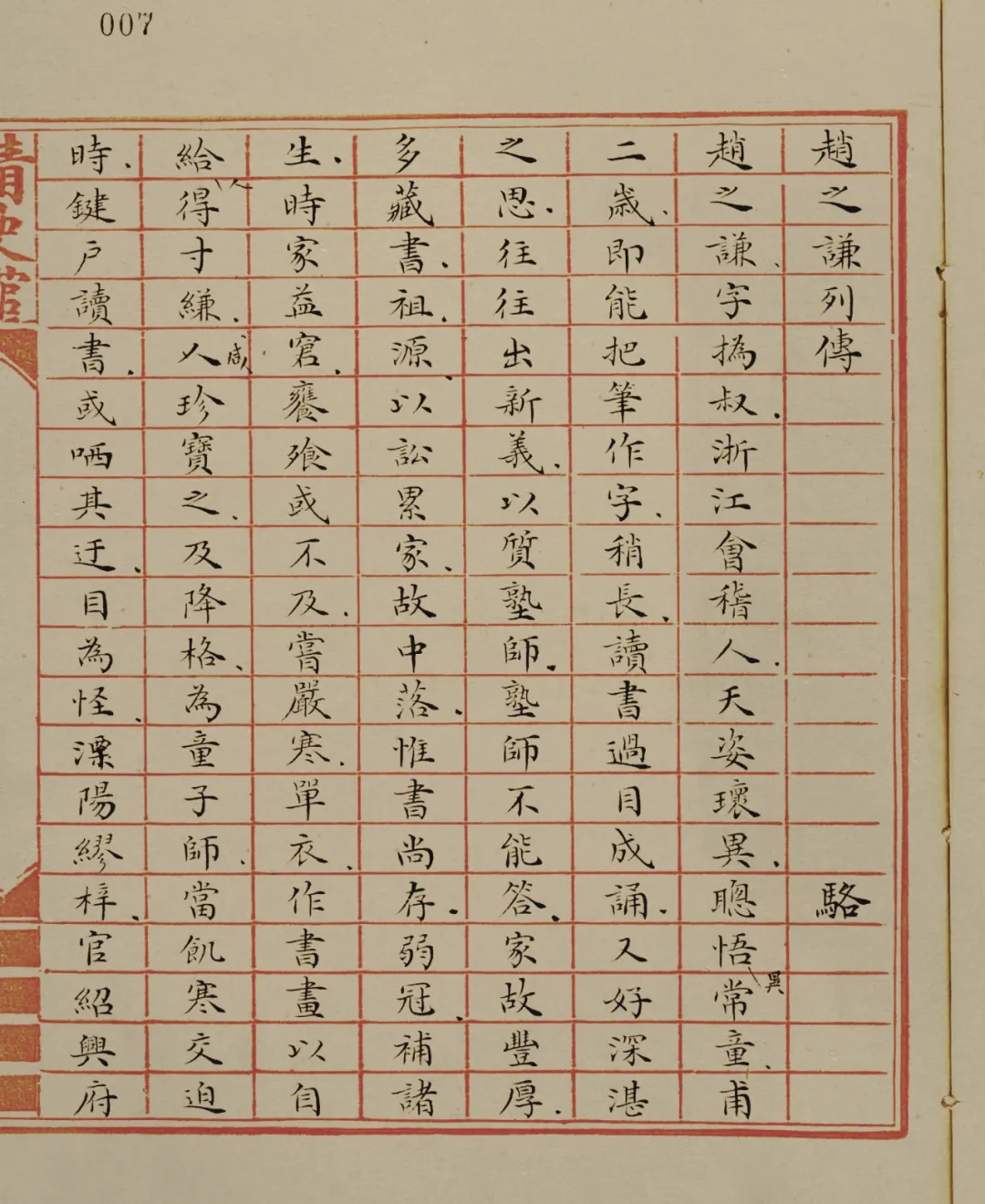 清代内府小楷抄本《赵之谦列传》高清欣赏(图1)