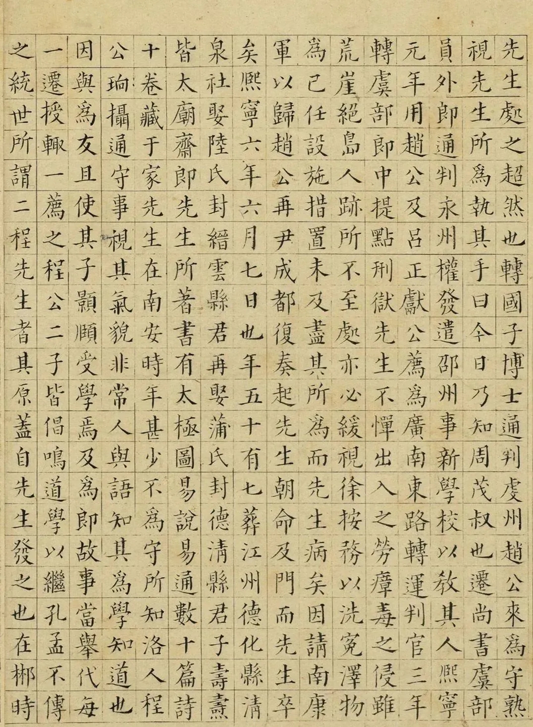 祝允明小楷《宋儒六贤传志》高清欣赏(图1)