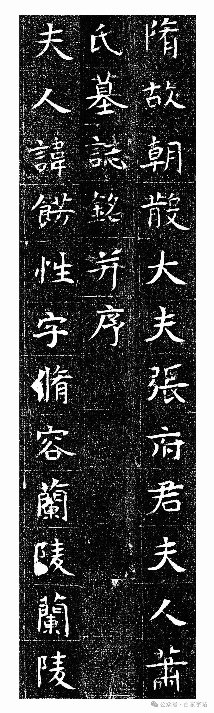 隋楷​《张府君夫人萧氏墓志》，气息清雅(图1)