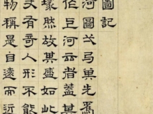 明代文徵明隶书《清明上河图记》，汉隶韵味浓厚