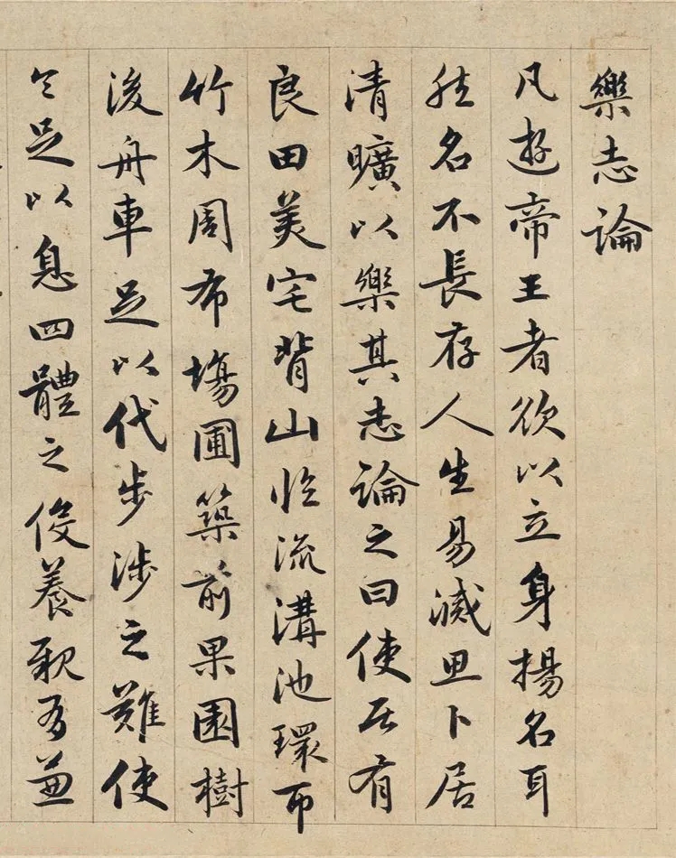 赵孟頫行书《乐志论》，行云流水，潇洒飘逸(图1)